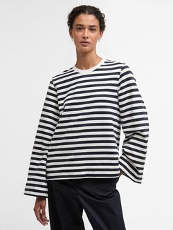 Barbour Layla Striped Sweatshirt, Navy/White, Navy/White