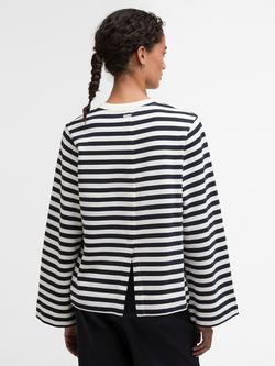 Barbour Layla Striped Sweatshirt, Navy/White - view 2, Navy/White