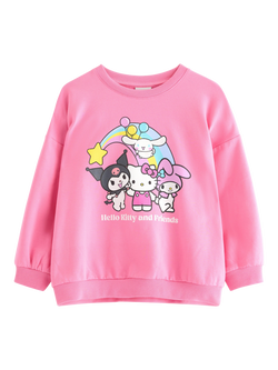 Lindex Baby's Hello Kitty And Friends Crew Neck Jumper, Pink