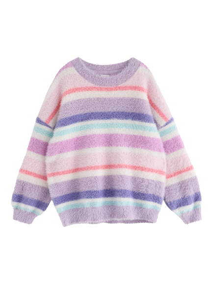 Lindex Kids' Striped Jumper, Light Lilac, Light Lilac