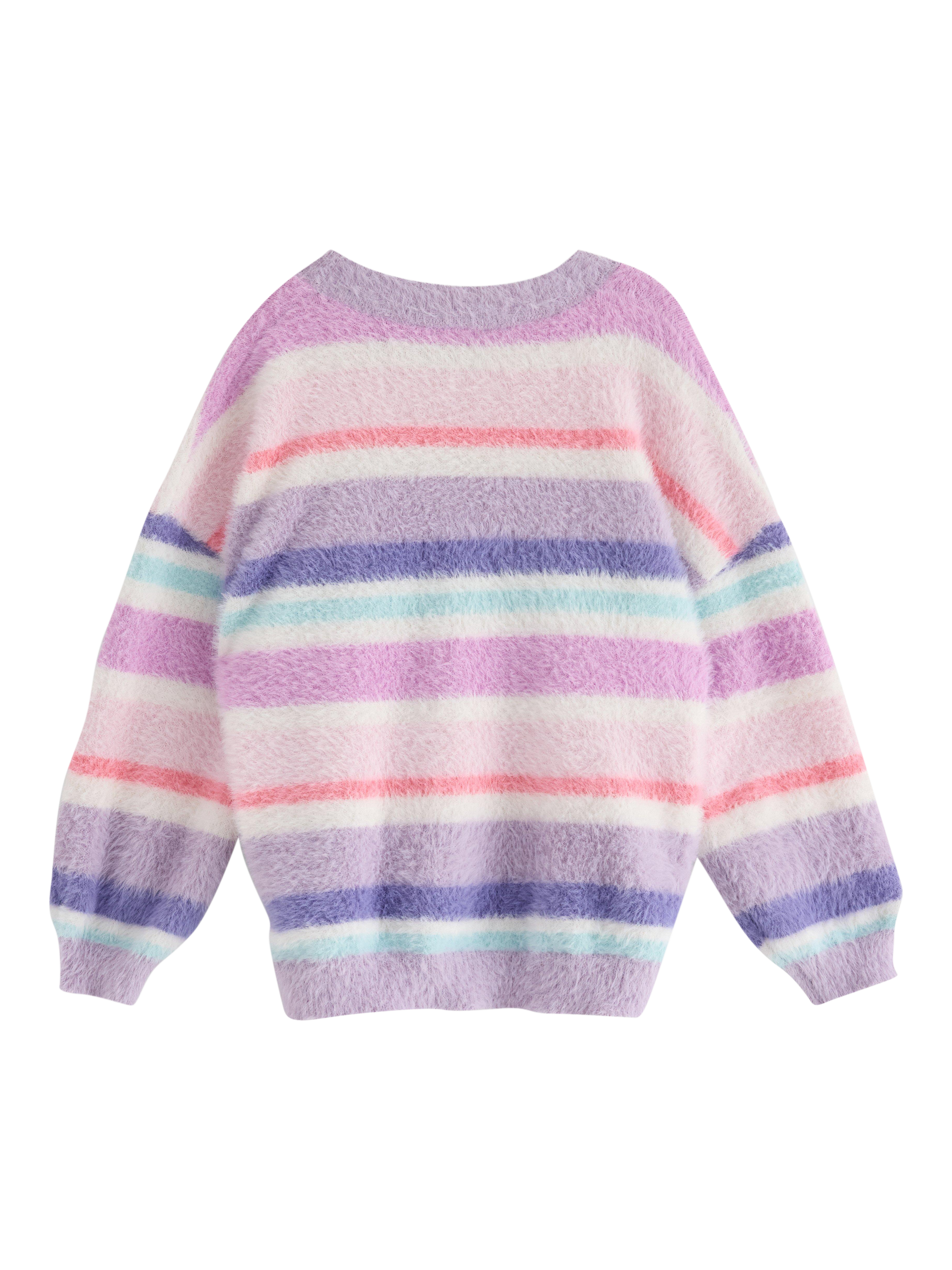 Product image 2 of 3, which shows Lindex Kids' Striped Jumper, Light Lilac, 7-8 years