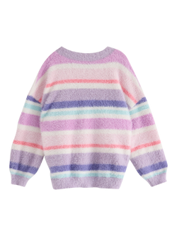 Lindex Kids' Striped Jumper, Light Lilac - view 2, Light Lilac