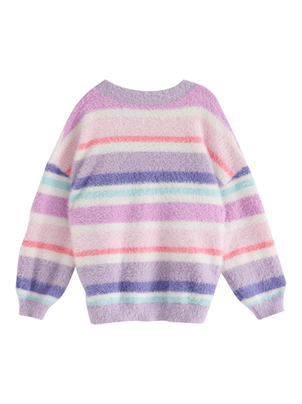 Lindex Kids' Striped Jumper, Light Lilac - view 2, Light Lilac