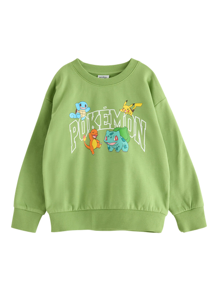 Lindex Kids' Pokémon Brushed Inside Sweatshirt, Green