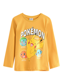 Lindex Kids' Pokémon Crew Neck Long Sleeved Top, Yellow