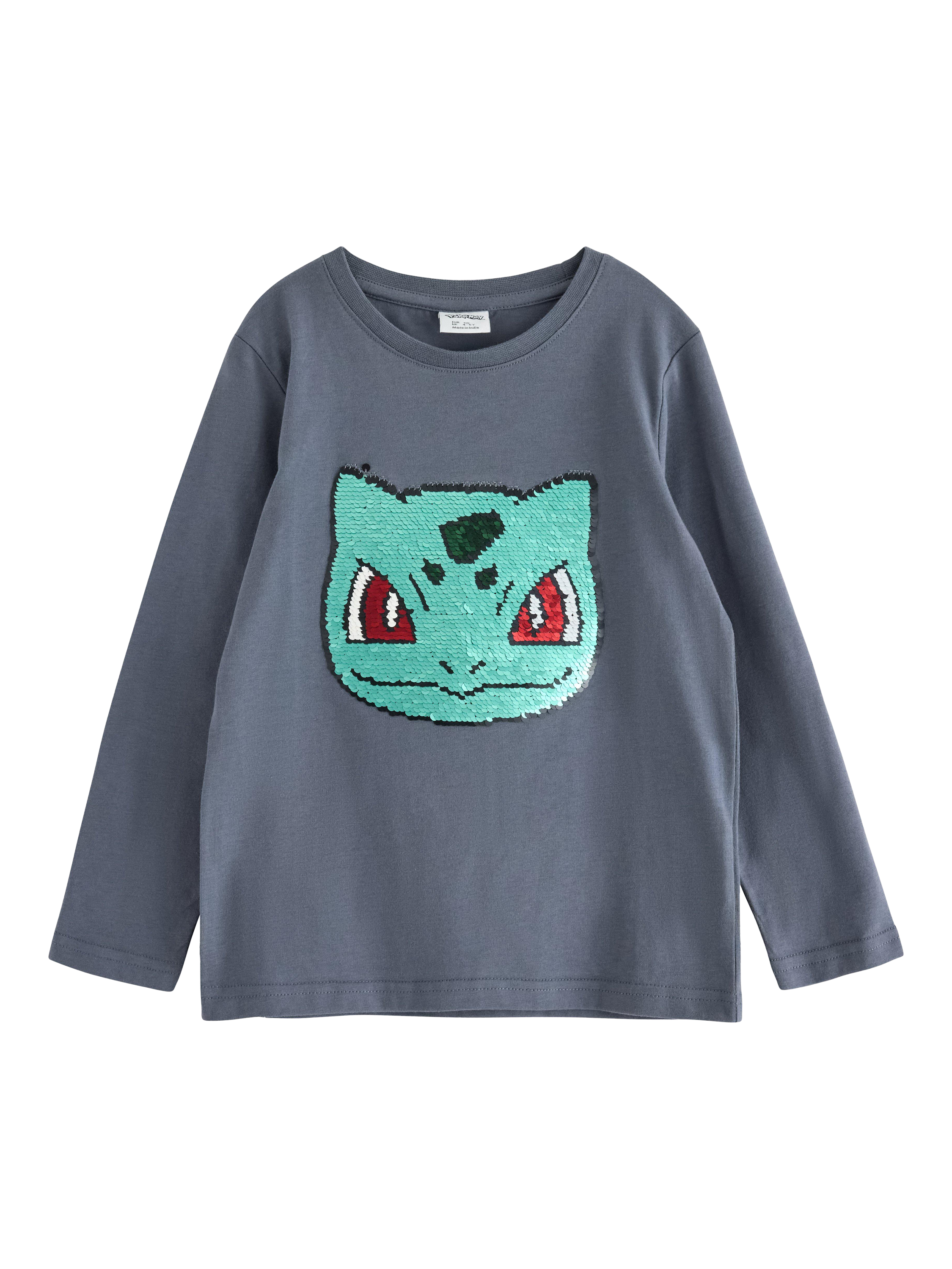Product image 1 of 3, which shows Lindex Kids' Long Sleeve Crew Neck Top, Dark Grey, 4-5 yrs