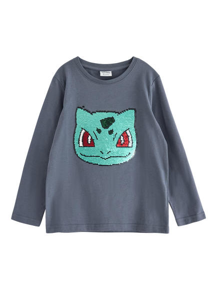 Lindex Kids' Long Sleeve Crew Neck Top, Dark Grey