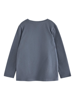 Lindex Kids' Long Sleeve Crew Neck Top - view 2, Dark Grey