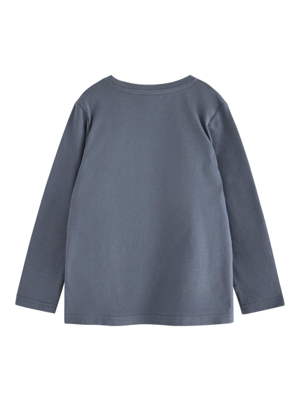 Lindex Kids' Long Sleeve Crew Neck Top - view 2, Dark Grey
