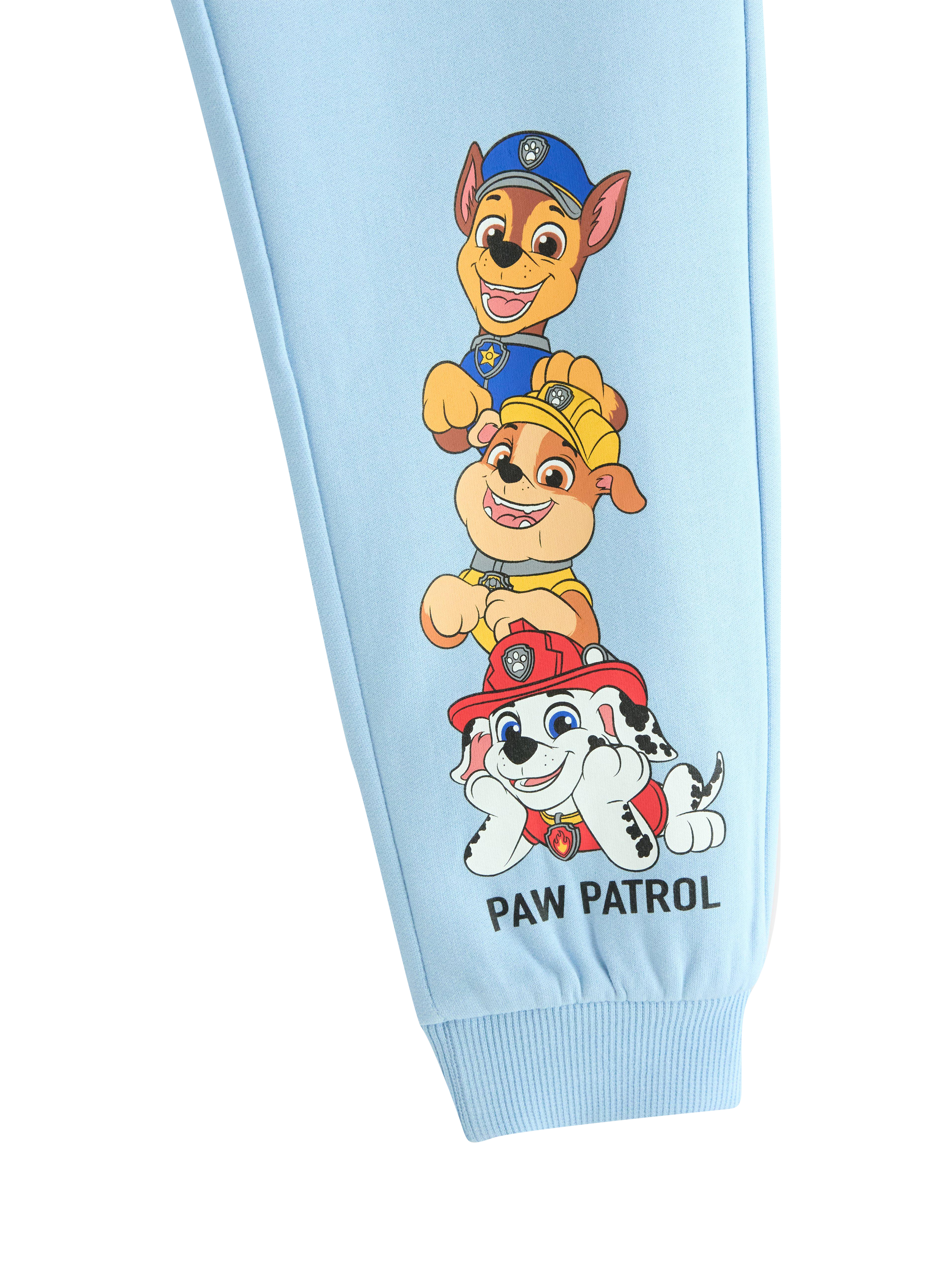 Product image 3 of 3, which shows Lindex Kids' Brushed Inside Paw Patrol Trousers, Light Blue, 2-3 yrs