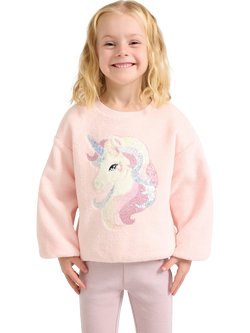 Lindex Baby Unicorn Jumper, Light Pink, Light Pink