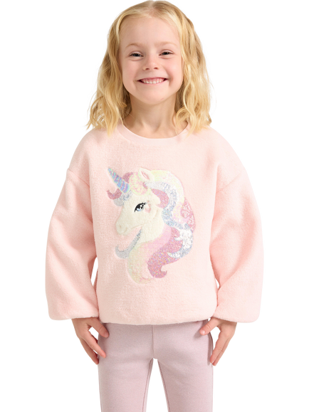 Lindex Baby Unicorn Jumper, Light Pink, Light Pink
