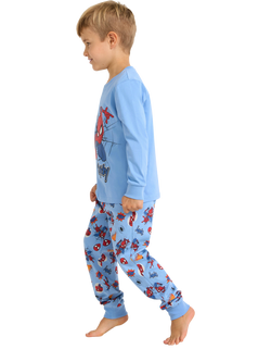 Lindex Baby Spiderman Pyjama Set, Light Blue - view 2, Light Blue