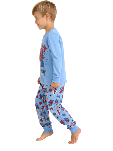 Lindex Baby Spiderman Pyjama Set, Light Blue - view 2, Light Blue