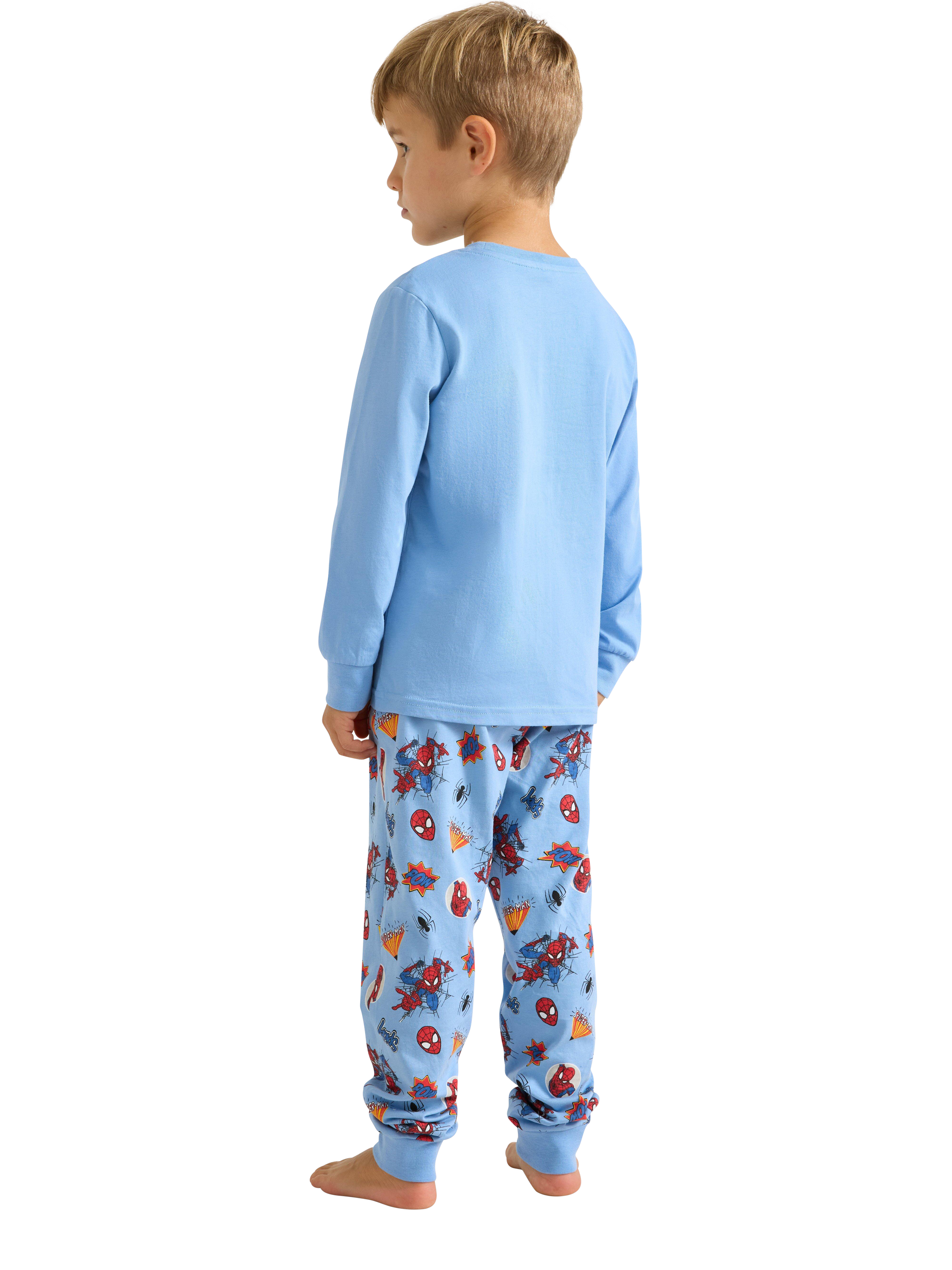 Product image 3 of 6, which shows Lindex Baby Spiderman Pyjama Set, Light Blue, 18-24 months