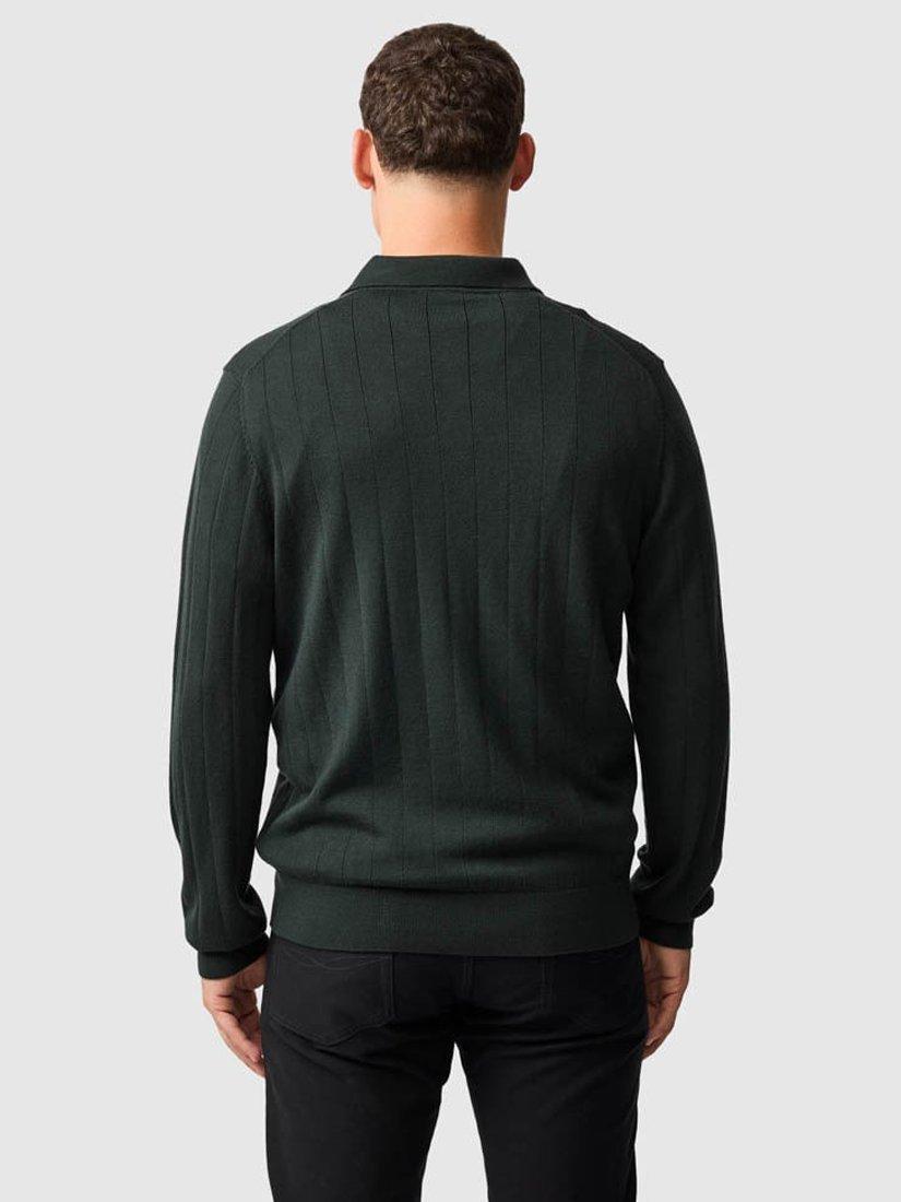 Product image 3 of 6, which shows Rodd & Gunn Murdoch Merino Wool Knit Polo Top, Forest, XS