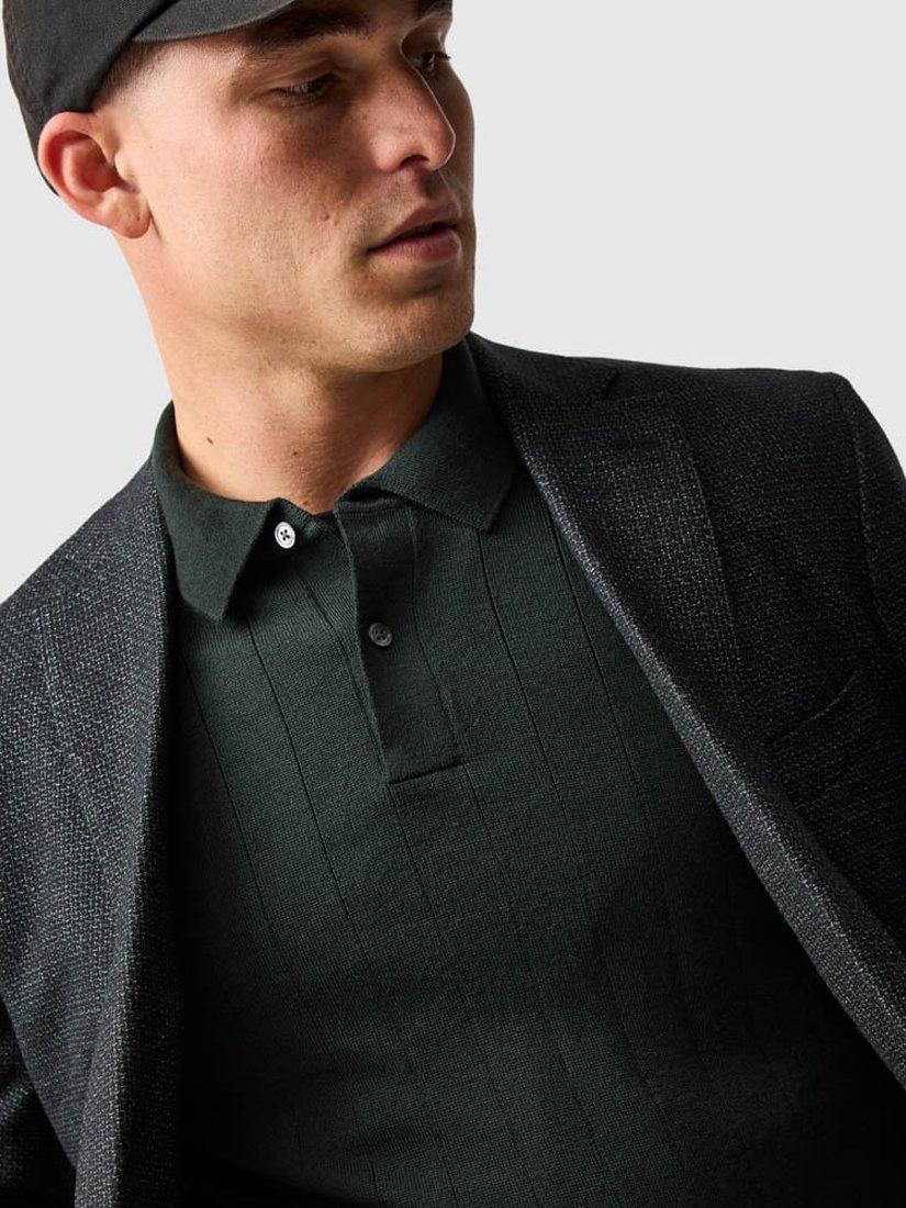 Product image 6 of 6, which shows Rodd & Gunn Murdoch Merino Wool Knit Polo Top, Forest, XS