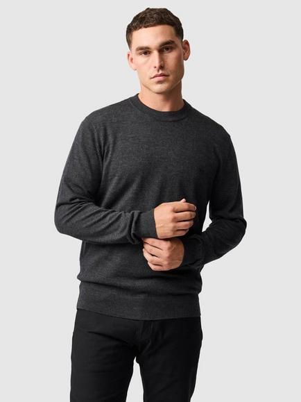Rodd & Gunn Merino Wool York Bay Knit Crew Neck Jumper, Ash