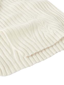 Benetton Flat Ribbed Scarf - view 2, White