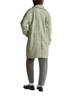 Benetton Herringbone Wool Blend Coat - view 2, Green/White