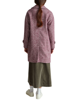 Benetton Herringbone Wool Blend Coat - view 2, Red/White