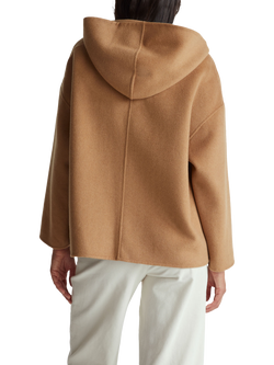Benetton Double Faced Wool Blend Hooded Coat - view 2, Beige