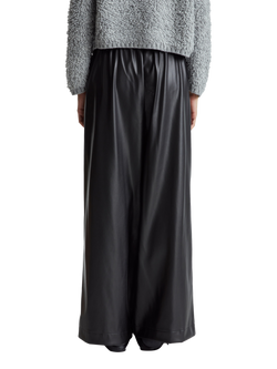 Benetton PU Wide Leg Trousers - view 2, Black