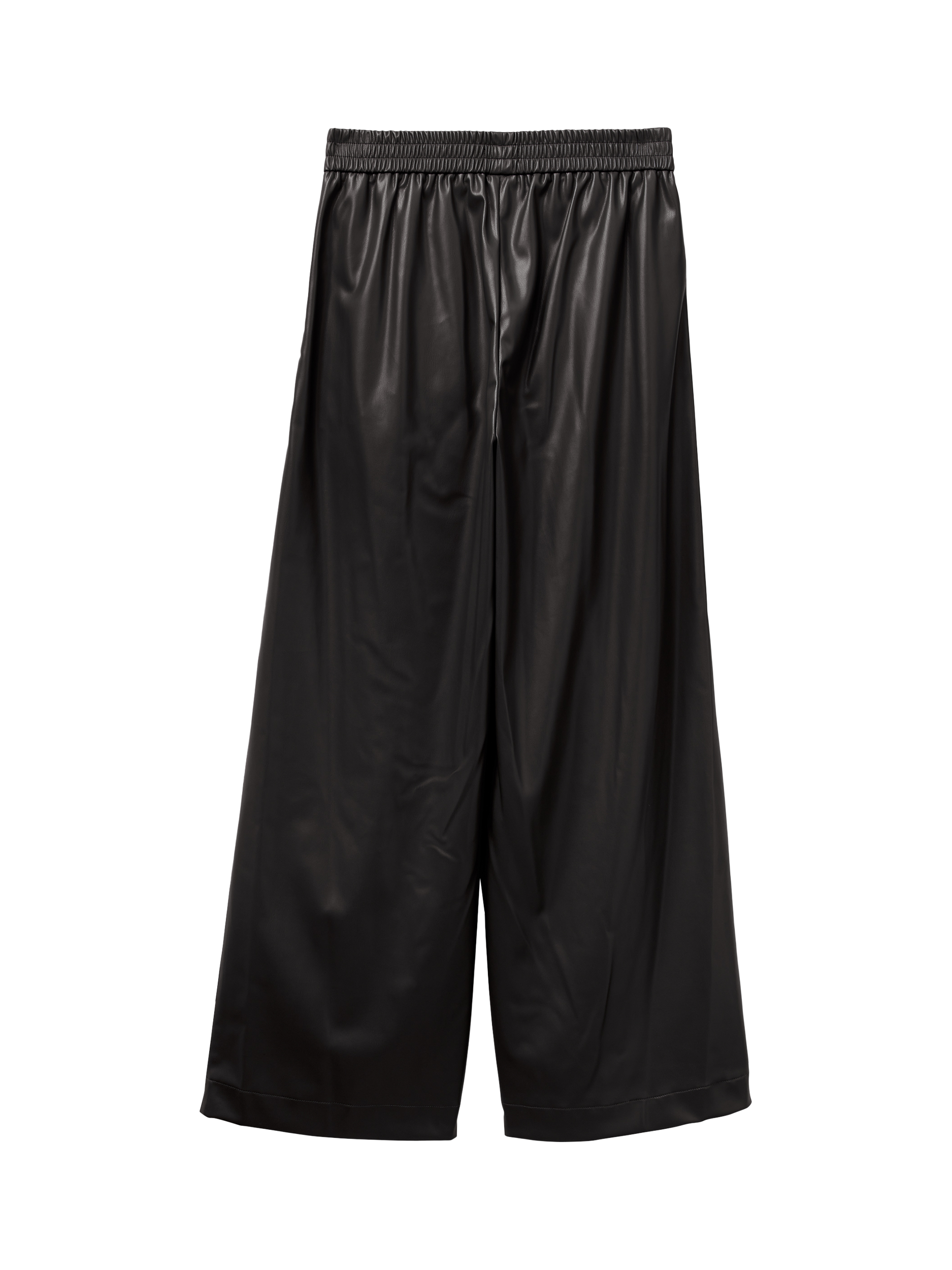 Product image 5 of 6, which shows Benetton PU Wide Leg Trousers , Black, XS