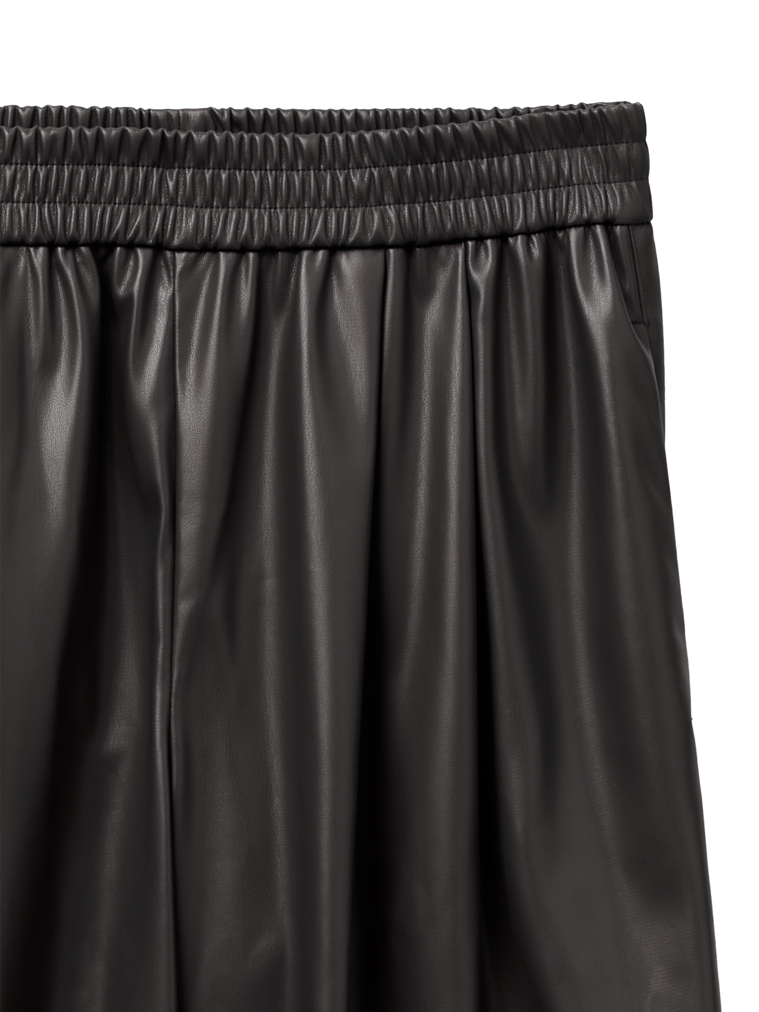 Product image 6 of 6, which shows Benetton PU Wide Leg Trousers , Black, XS