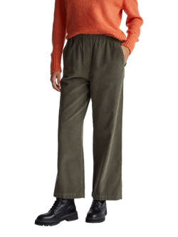 Benetton Corduroy Wide Leg Trousers, Green