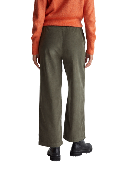 Benetton Corduroy Wide Leg Trousers - view 2, Green