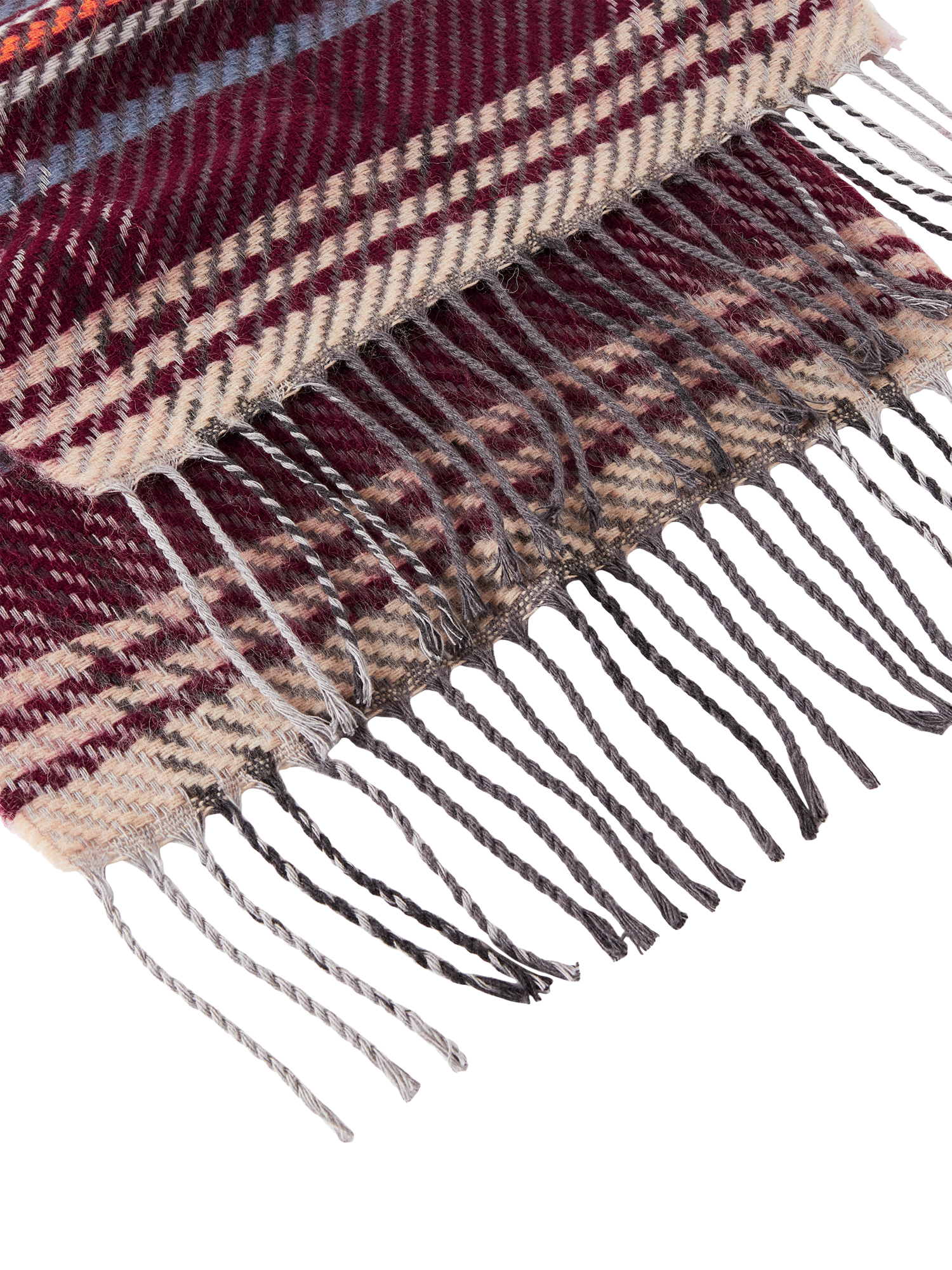 Product image 2 of 2, which shows Benetton Check Cotton Blend Scarf, Red/Multi, One Size