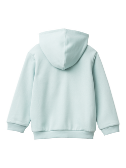 Benetton Kids' Cotton Blend Zipped Hoodie, Green - view 2, Green