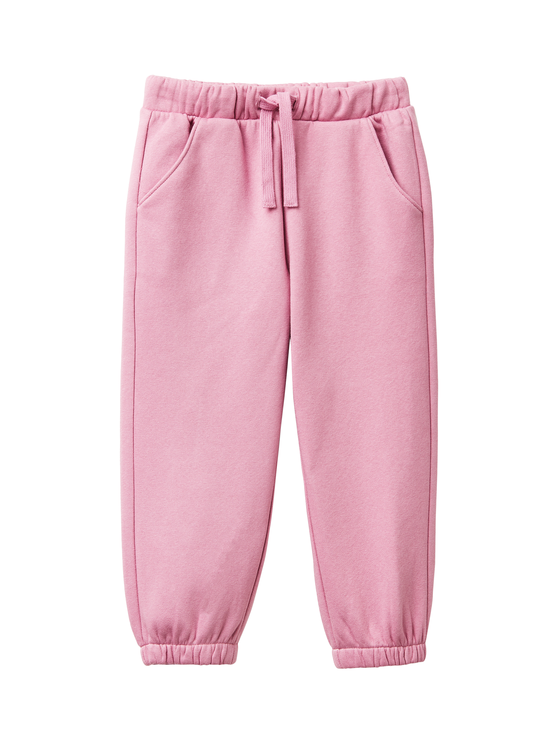 Benetton Kids' Cotton Blend Drawstring Joggers, Pink