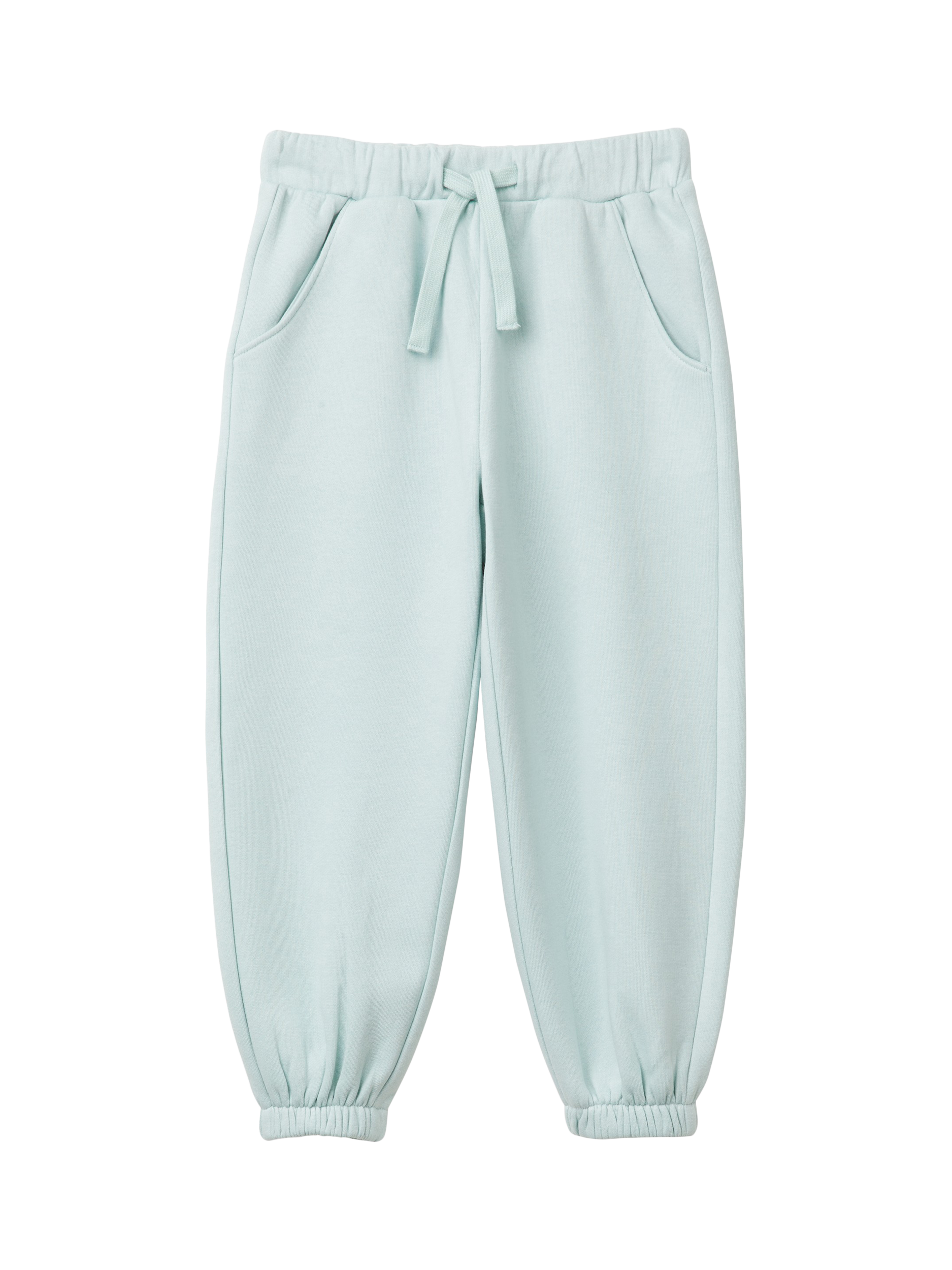 Benetton Kids' Cotton Blend Drawstring Joggers, Green