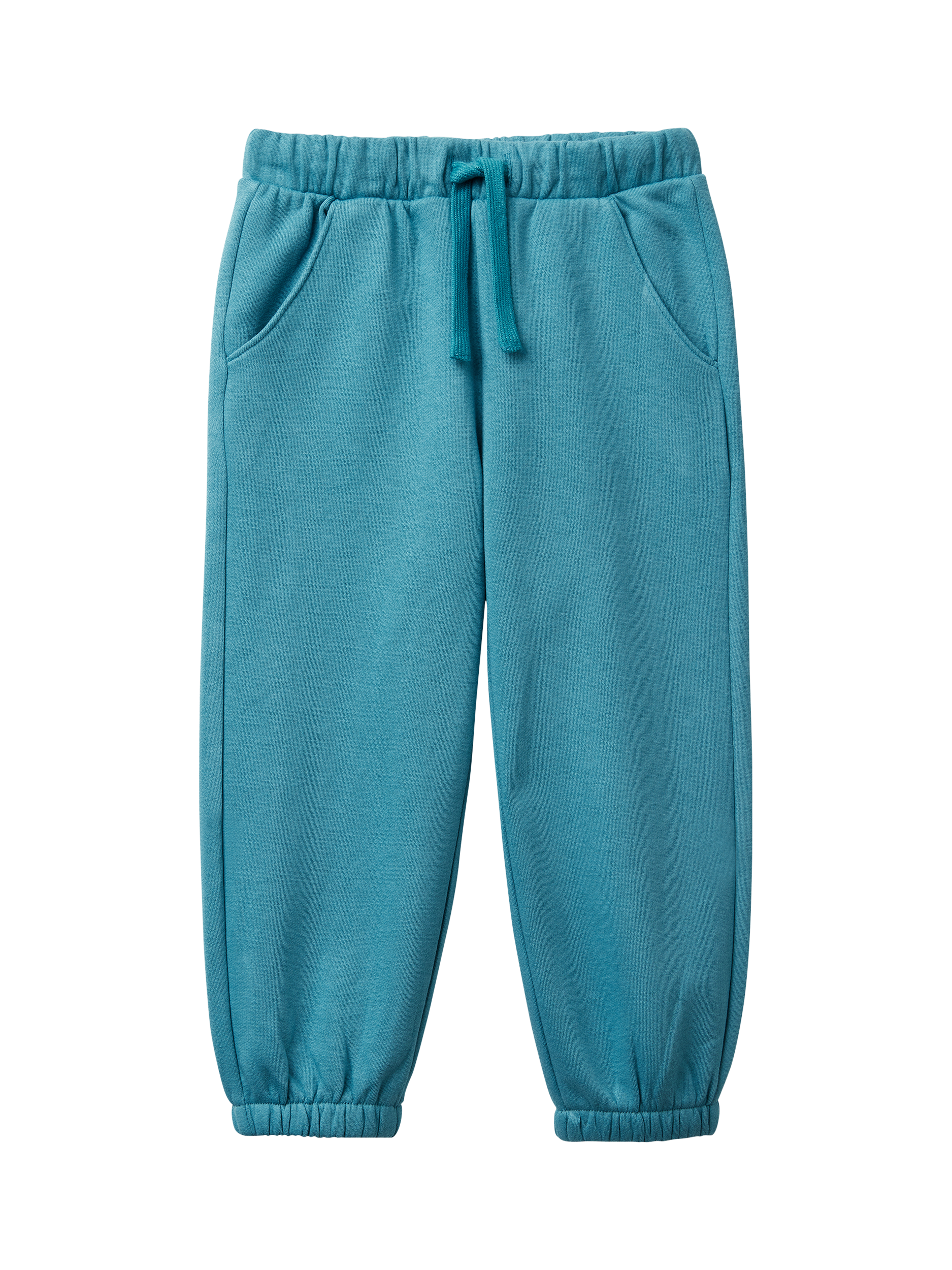Product image 1 of 3, which shows Benetton Kids' Cotton Blend Drawstring Joggers, Blue, 2-3 years