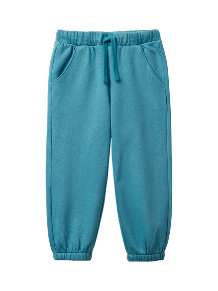 Benetton Kids' Cotton Blend Drawstring Joggers, Blue, Blue