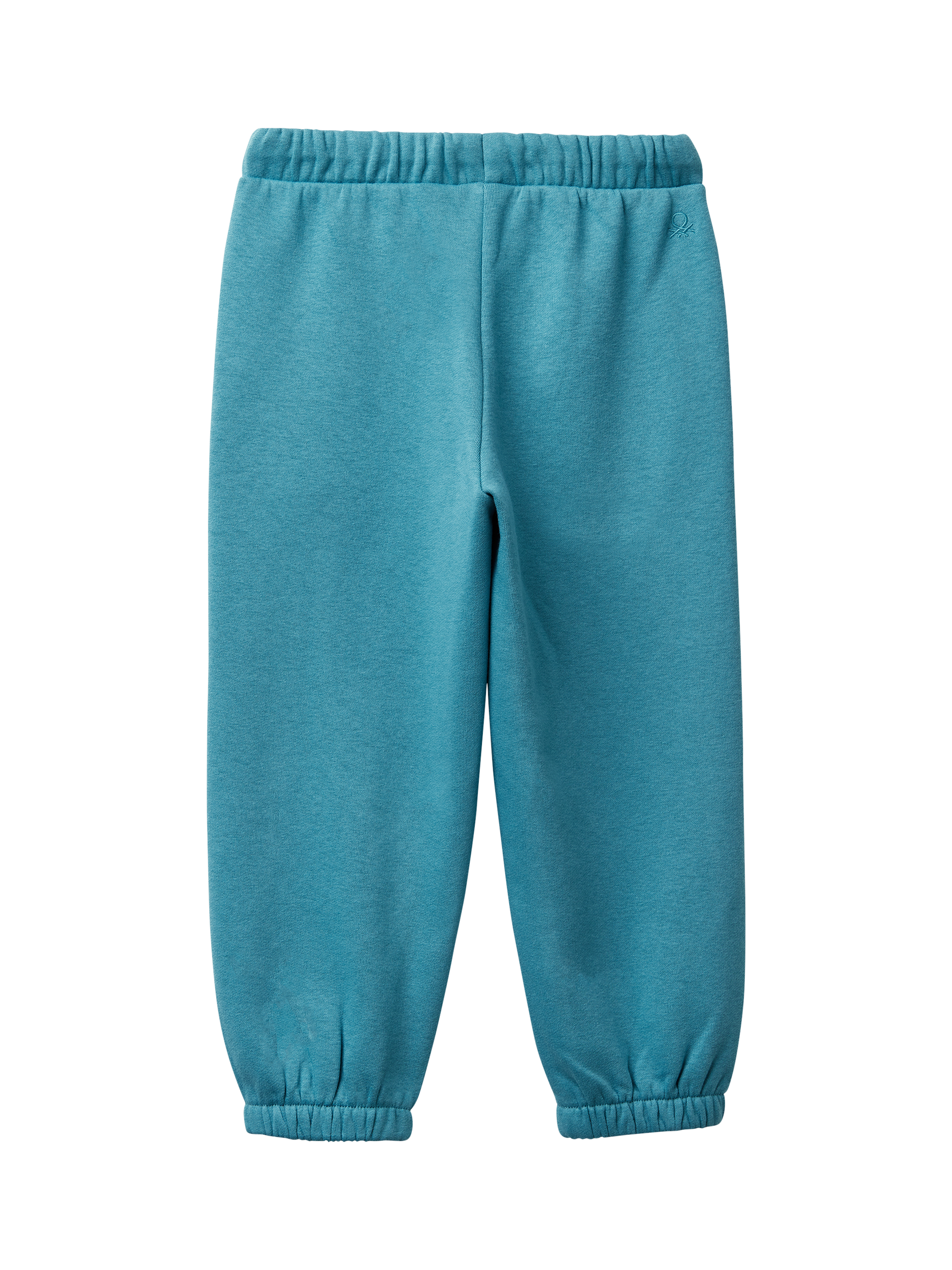 Product image 2 of 3, which shows Benetton Kids' Cotton Blend Drawstring Joggers, Blue, 2-3 years