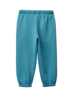 Benetton Kids' Cotton Blend Drawstring Joggers, Blue - view 2, Blue