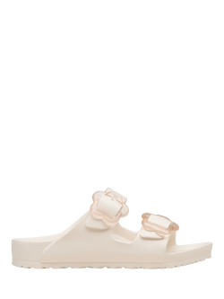 Birkenstock Kids' Arizona Floral Buckle Sandals, Eggshell, Eggshell