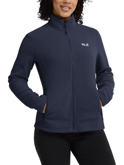 Jack Wolfskin Women's Taunus 100 Full Zip Fleece Jacket, Midnight Sky, Midnight Sky