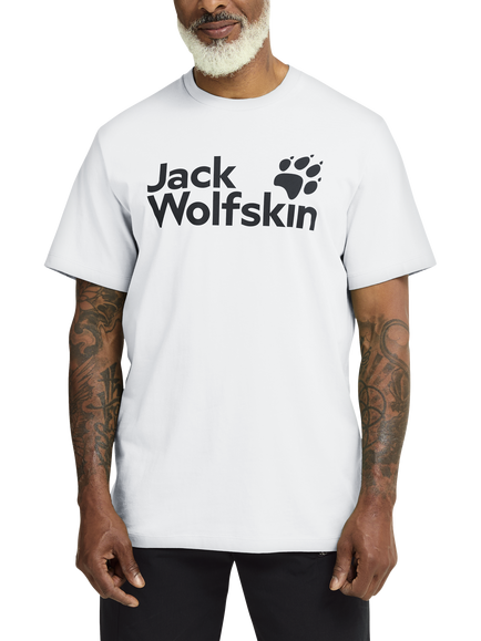 Jack Wolfskin Logo Graphic T-Shirt, White/Black, White/Black