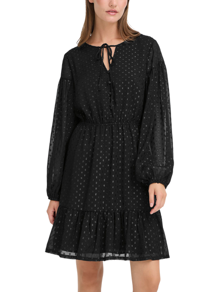 ICHI Glowi Shimmer Spot Dress, Black, Black
