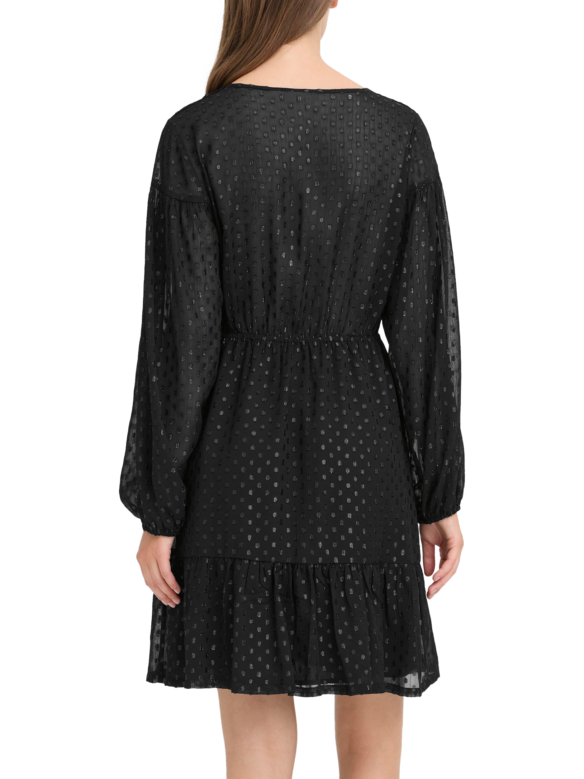 Product image 2 of 7, which shows ICHI Glowi Shimmer Spot Dress, Black, 8