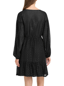 ICHI Glowi Shimmer Spot Dress, Black - view 2, Black