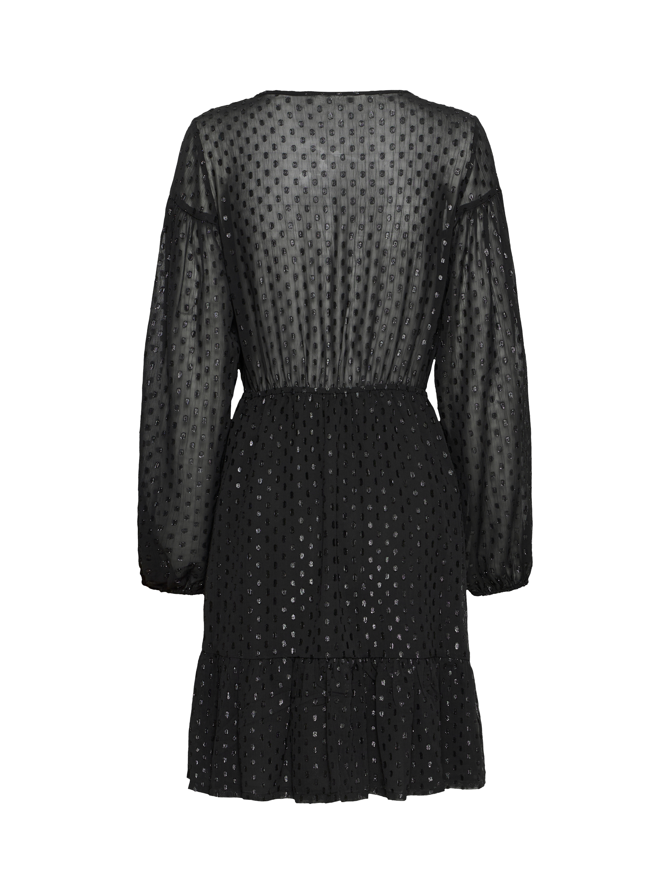 Product image 6 of 7, which shows ICHI Glowi Shimmer Spot Dress, Black, 8