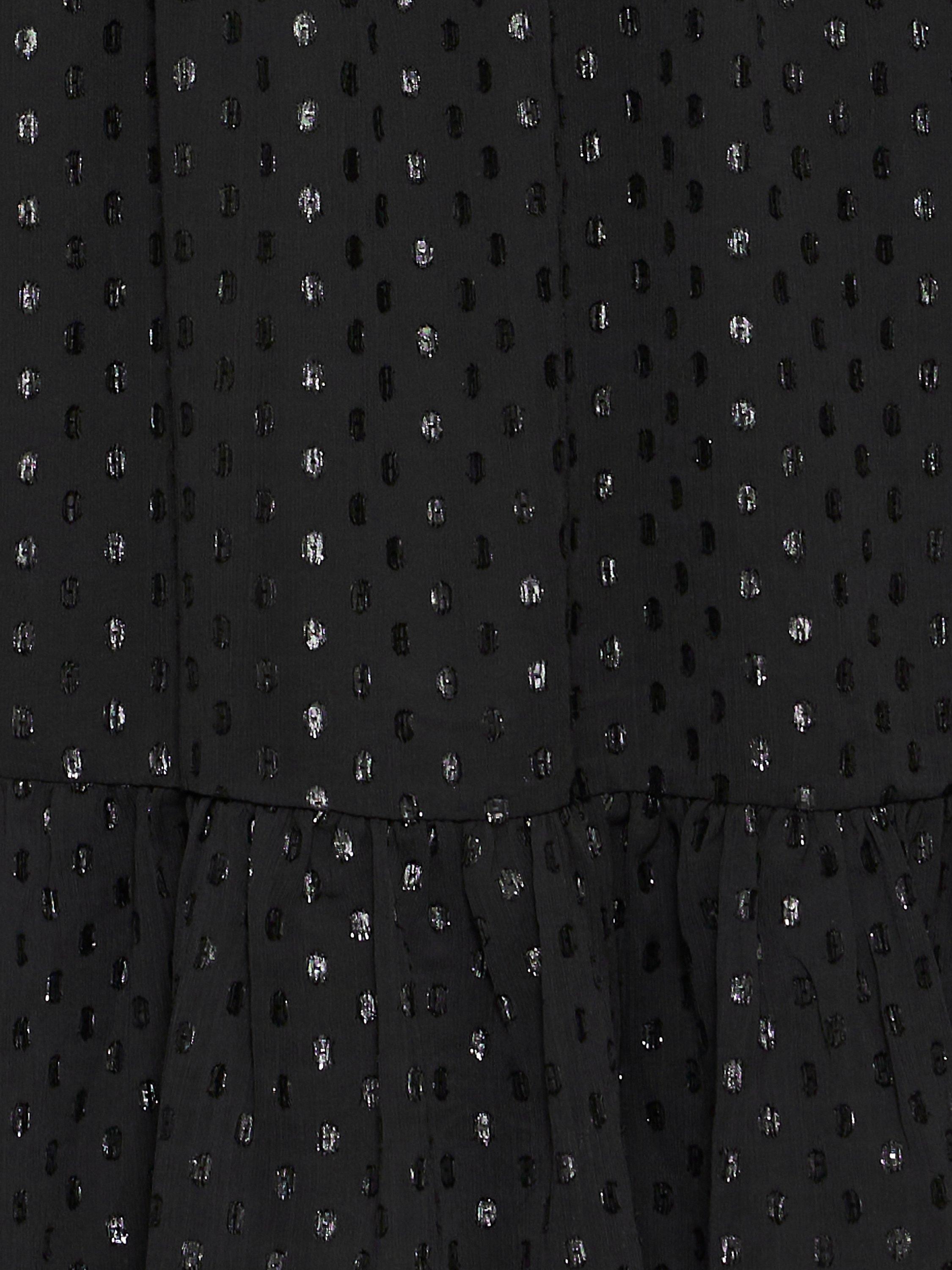 Product image 7 of 7, which shows ICHI Glowi Shimmer Spot Dress, Black, 8