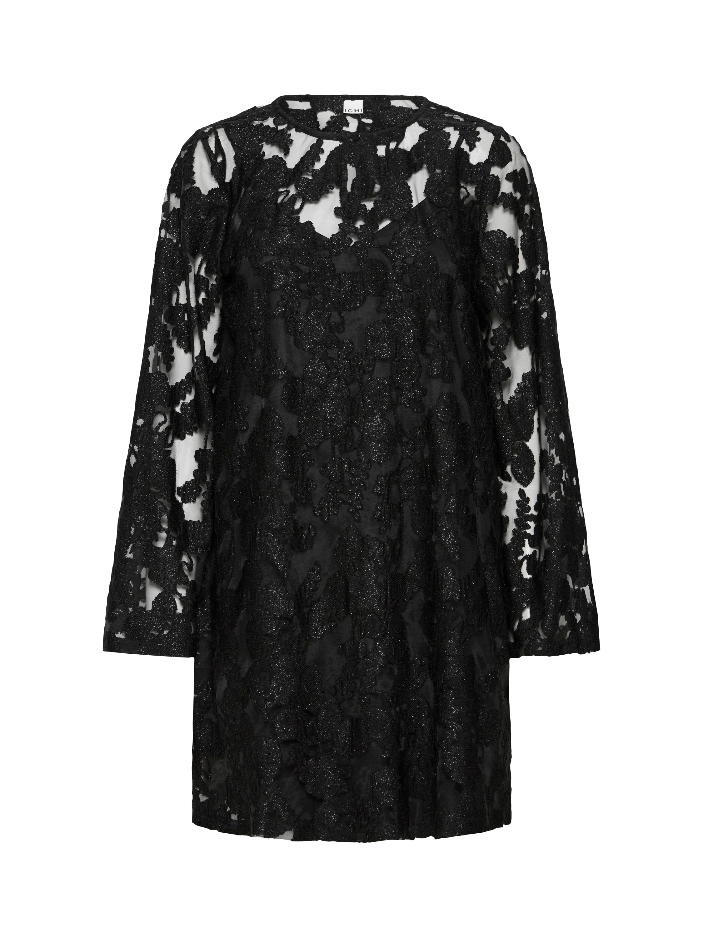 Product image 5 of 7, which shows ICHI Lineo Lace Dress, Black, 8