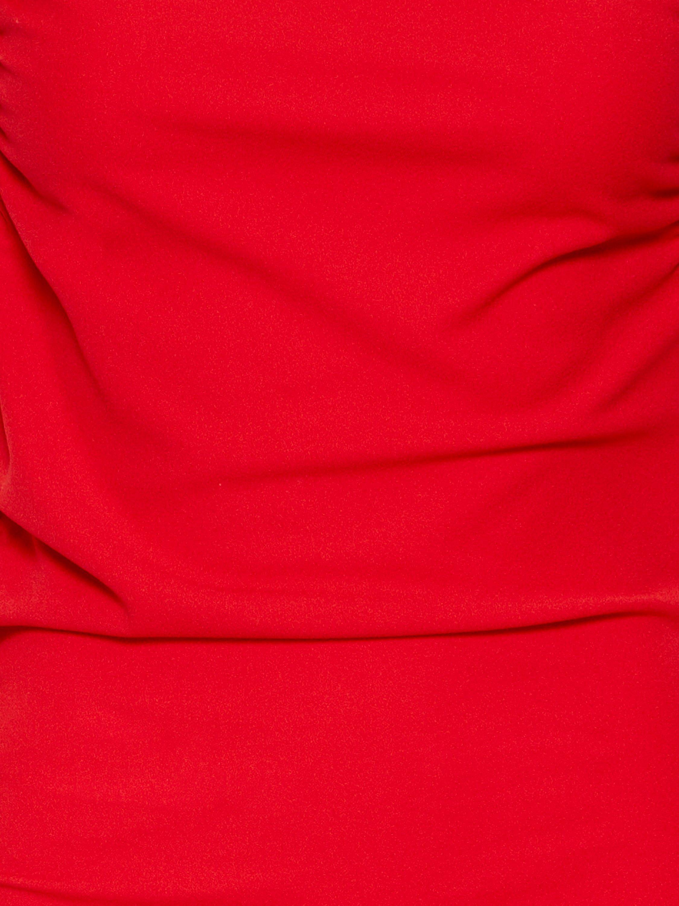 Product image 7 of 11, which shows ICHI Matine Slash Neck Ruched Maxi Dress , Racing Red, XS