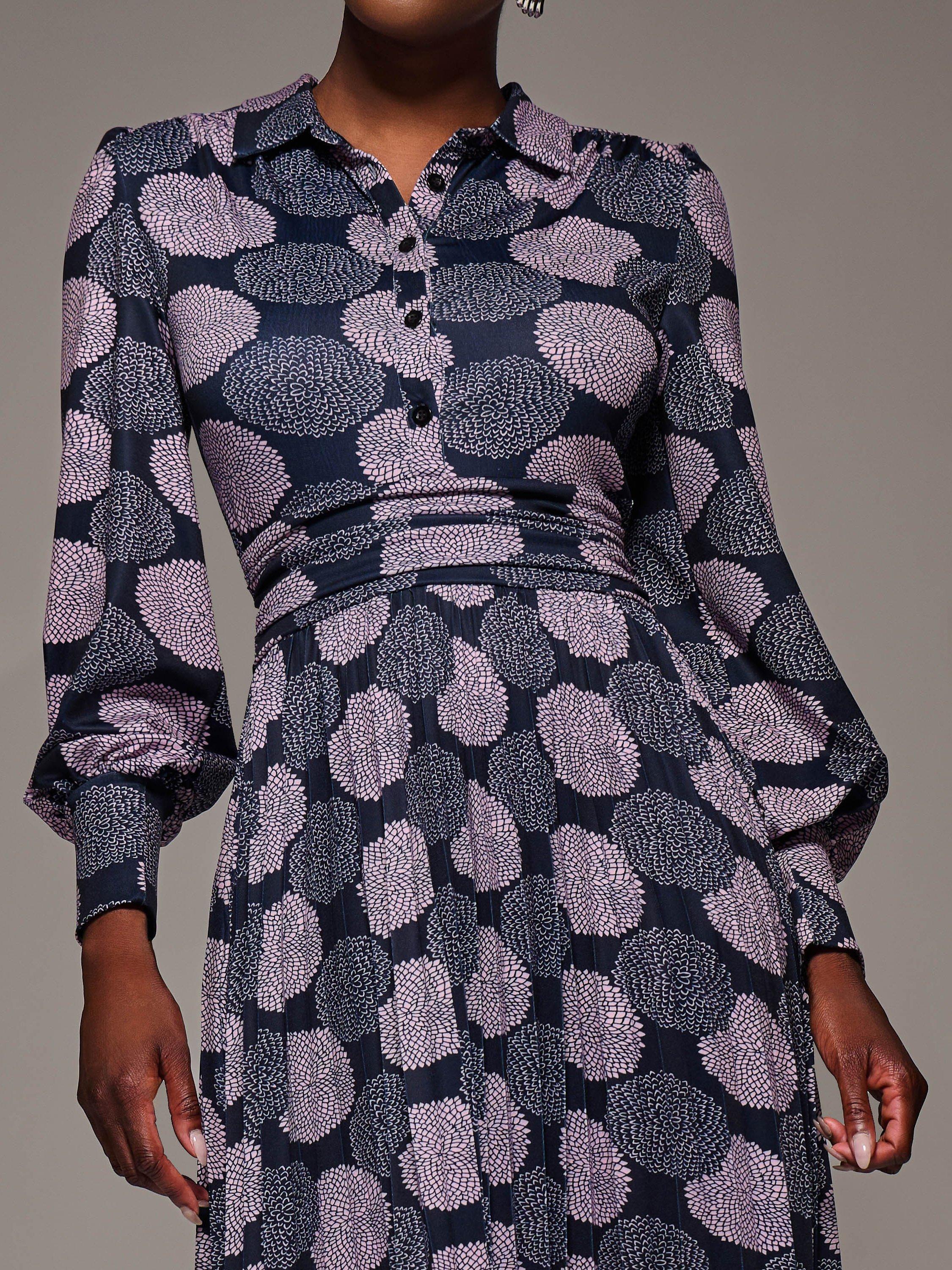 Product image 4 of 6, which shows Jolie Moi Jersey Pleated Maxi Dress, Purple Multi, 8